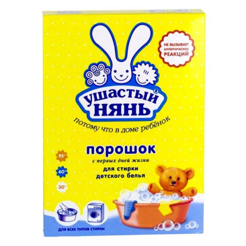 Լվացքի փոշի մանկական Ушастый Нянь 400գր․ ձեռքի և ավտոմատ