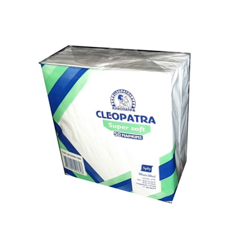 Անձեռոցիկներ Cleopatra եռաշերտ 50 հատ 30x30 սմ․
