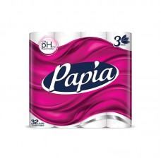 Զուգարանի թուղթ Papia հատ եռաշերտ 32 հատ 