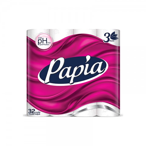 Զուգարանի թուղթ Papia հատ եռաշերտ 32 հատ 