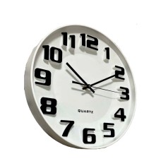 Ժամացույց Պատի Ժամանակակից, Սպիտակ/Սև 35cm