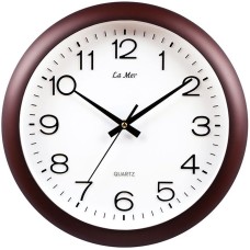 Ժամացույց պատի Դեկորատիվ դասական շագանակագույն կլոր, 34cm 