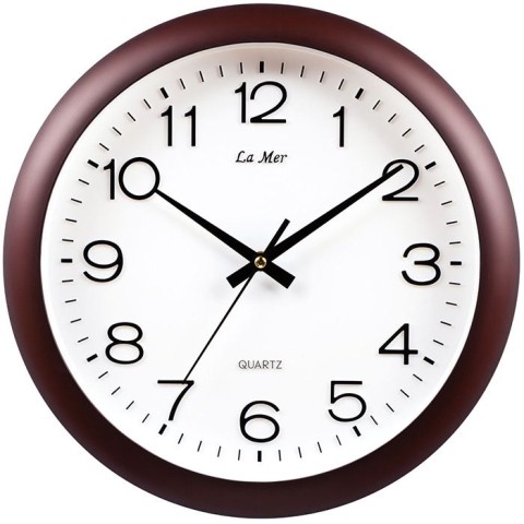 Ժամացույց պատի Դեկորատիվ դասական շագանակագույն կլոր, 34cm 